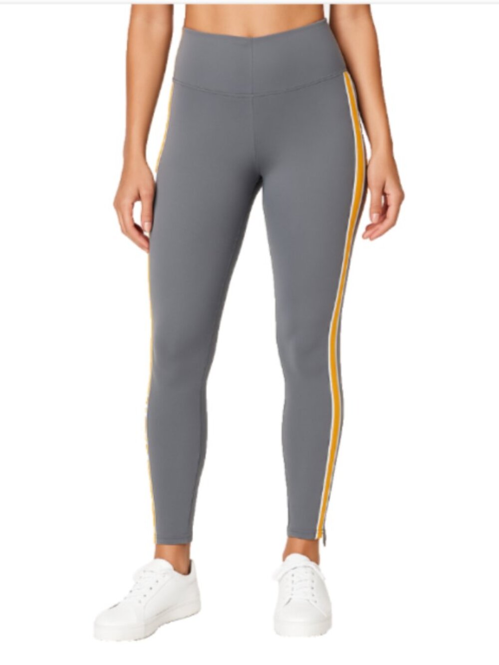 NEW Fabletics X-Small Twisted Stripe Motion365+ Pull-on Pant Short Gray Orange